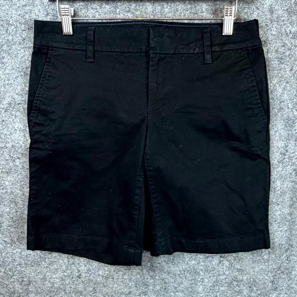 Tommy Hilfiger Chino Shorts Womens 2 Black Logo Cotton Neutral Basics Capsule